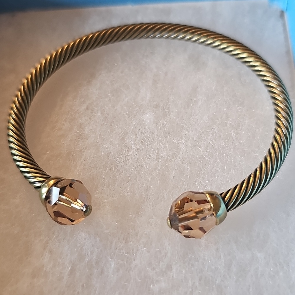 With A Twist, Antique Touchstone Crystal Bracelet